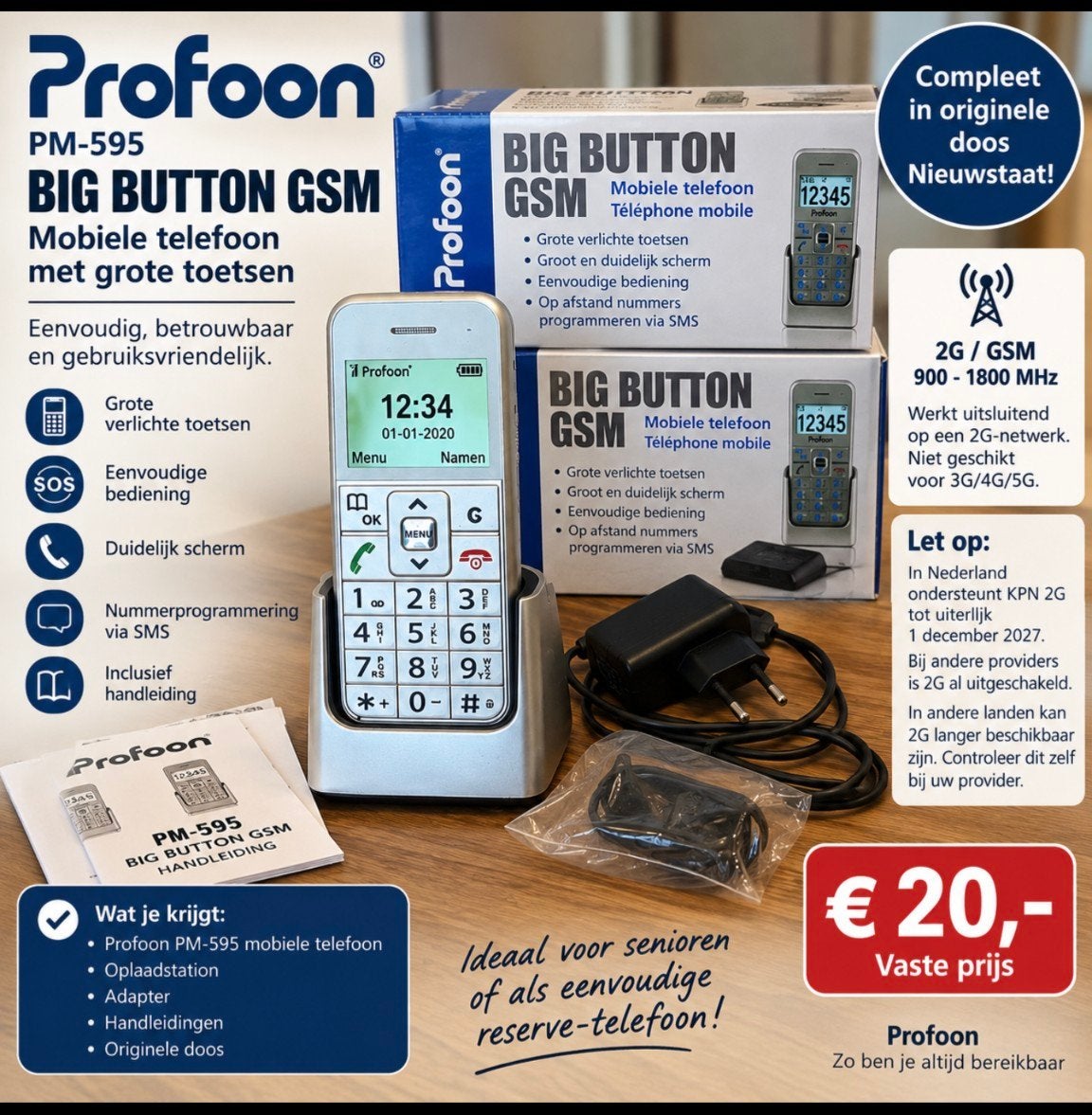 profoon nieuw in doos 2G, Telecommunicatie, Geen camera, Nieuw, Inklapmodel, Ophalen of Verzenden