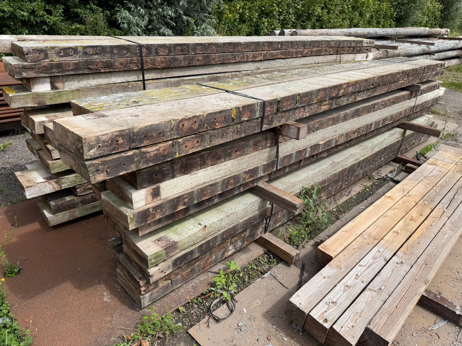 Hardhouten balken, Tuin en Terras, Palen, Balken en Planken, Ophalen of Verzenden, Zo goed als nieuw, 250 cm of meer, Balken
