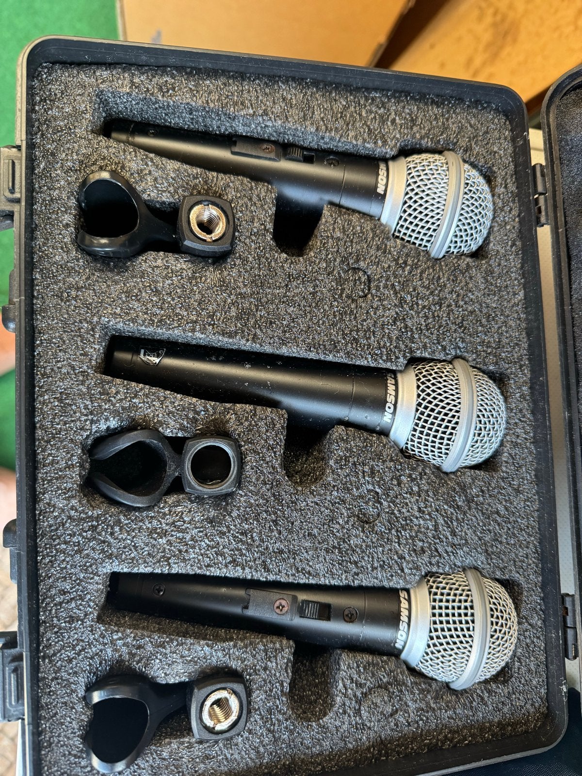 3x Samson R21S Microfoons met kabels en koffer, Ophalen of Verzenden, Gebruikt, Zangmicrofoon