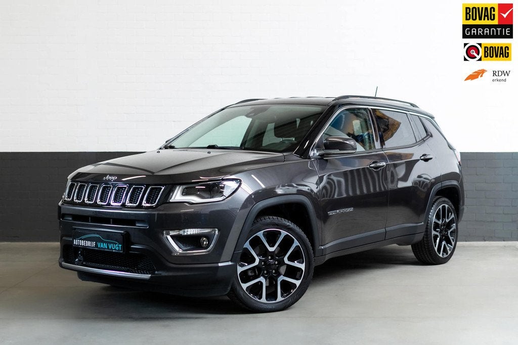 Jeep Compass 1.4 Limited leder, climate control Beats., Voorwielaandrijving, Gebruikt, Zwart, 4 cilinders