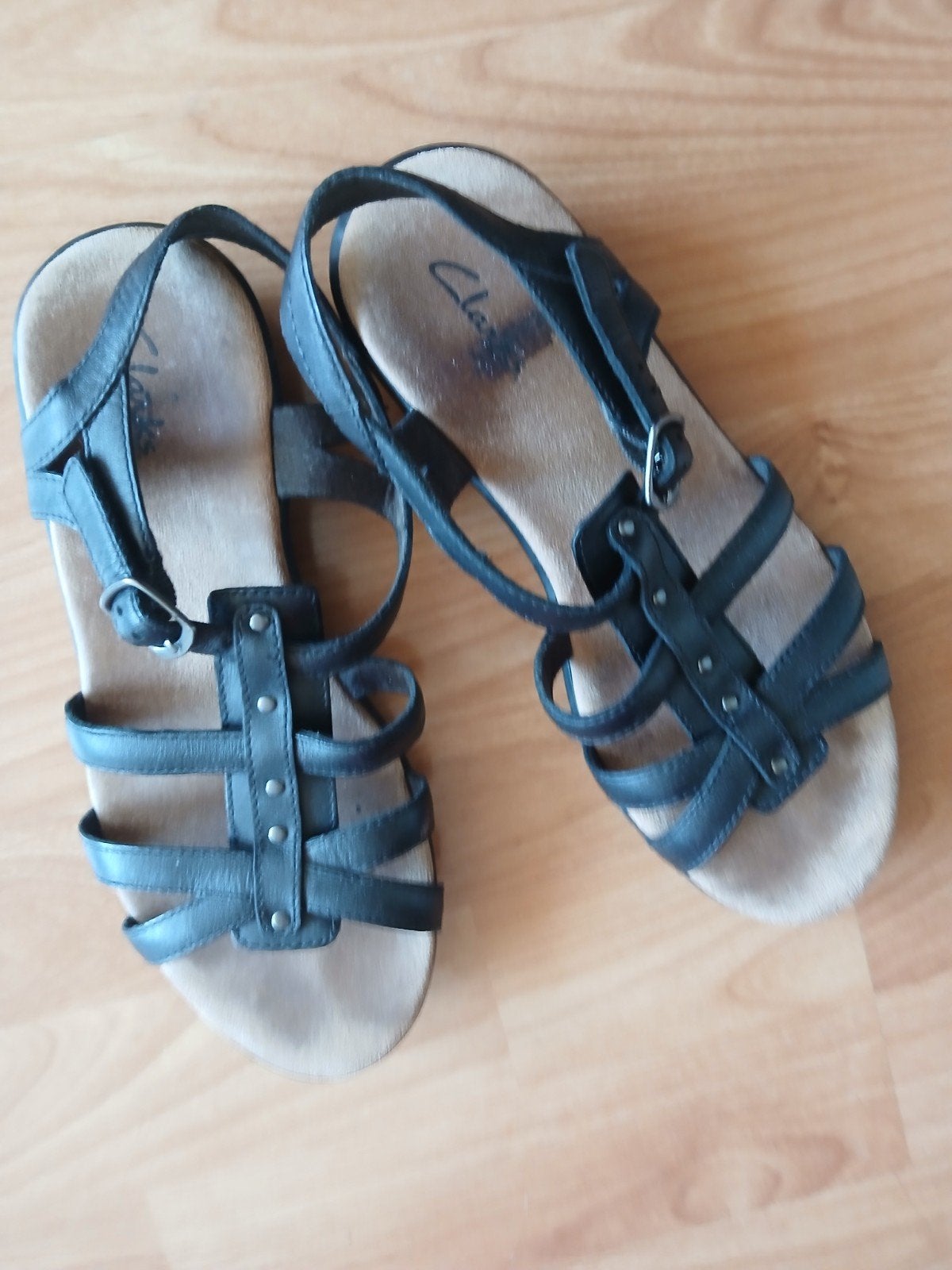 Sandalen Clarks maat 38, Zwart, Clarks, Gedragen, Sandalen of Muiltjes