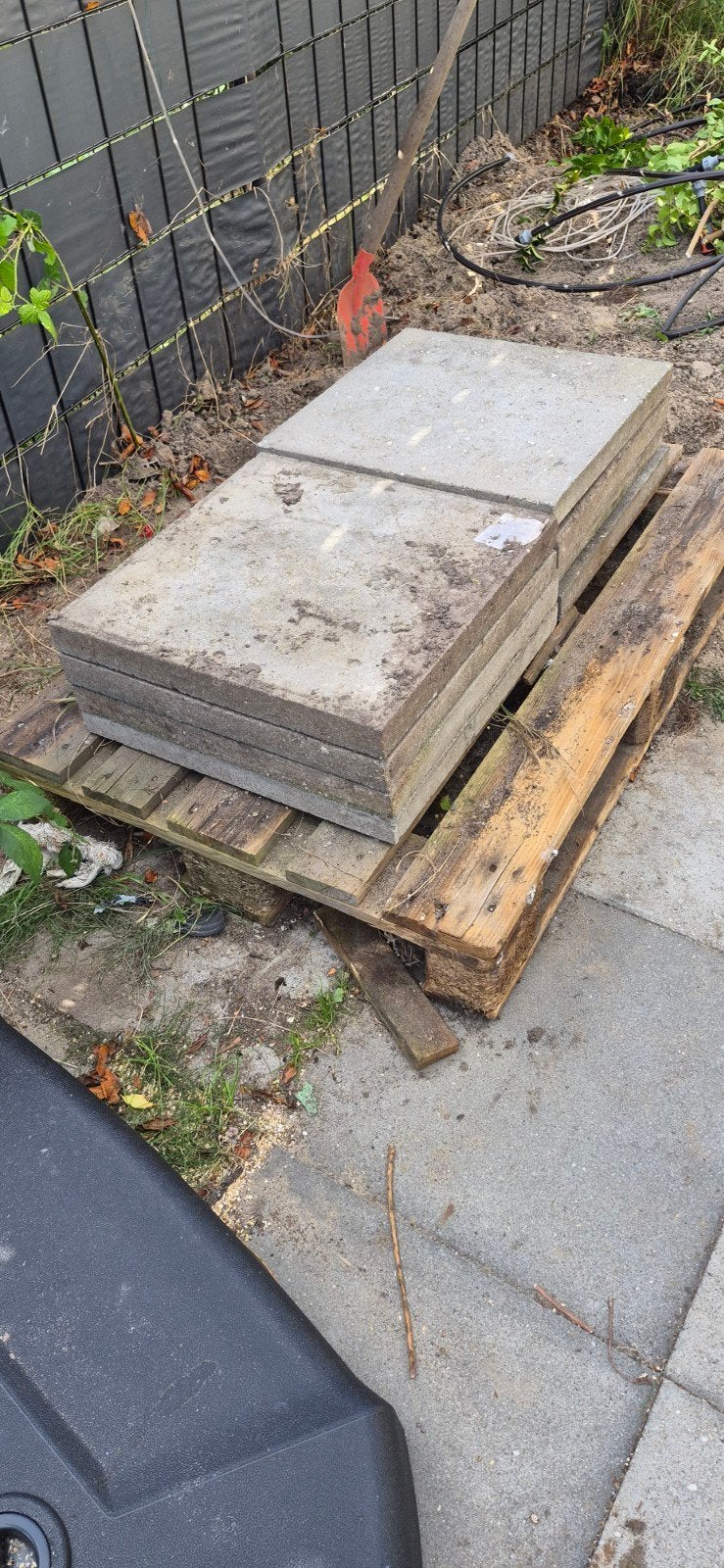 Grijze betontegels 50x50x5 cm, Ophalen, Gebruikt, 40 tot 60 cm, Overige typen