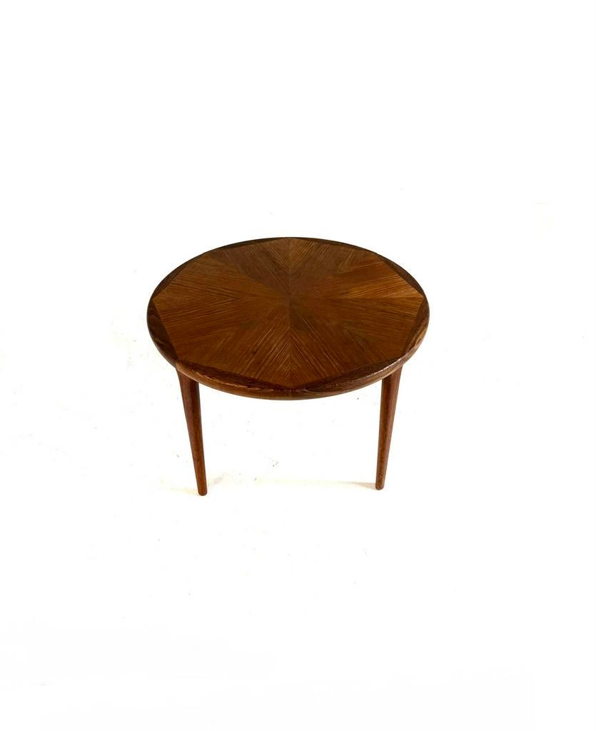 Vintage Deense teakhouten salontafel, jaren ‘60, 45 tot 60 cm, Minder dan 55 cm, Vintage retro buisframe design rotan webbing papercord deens