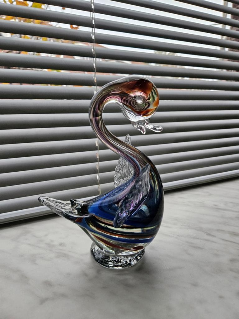 Glazen Zwaan - Decoratief Kunstobject, Antiek en Kunst, Antiek | Glas en Kristal, Ophalen