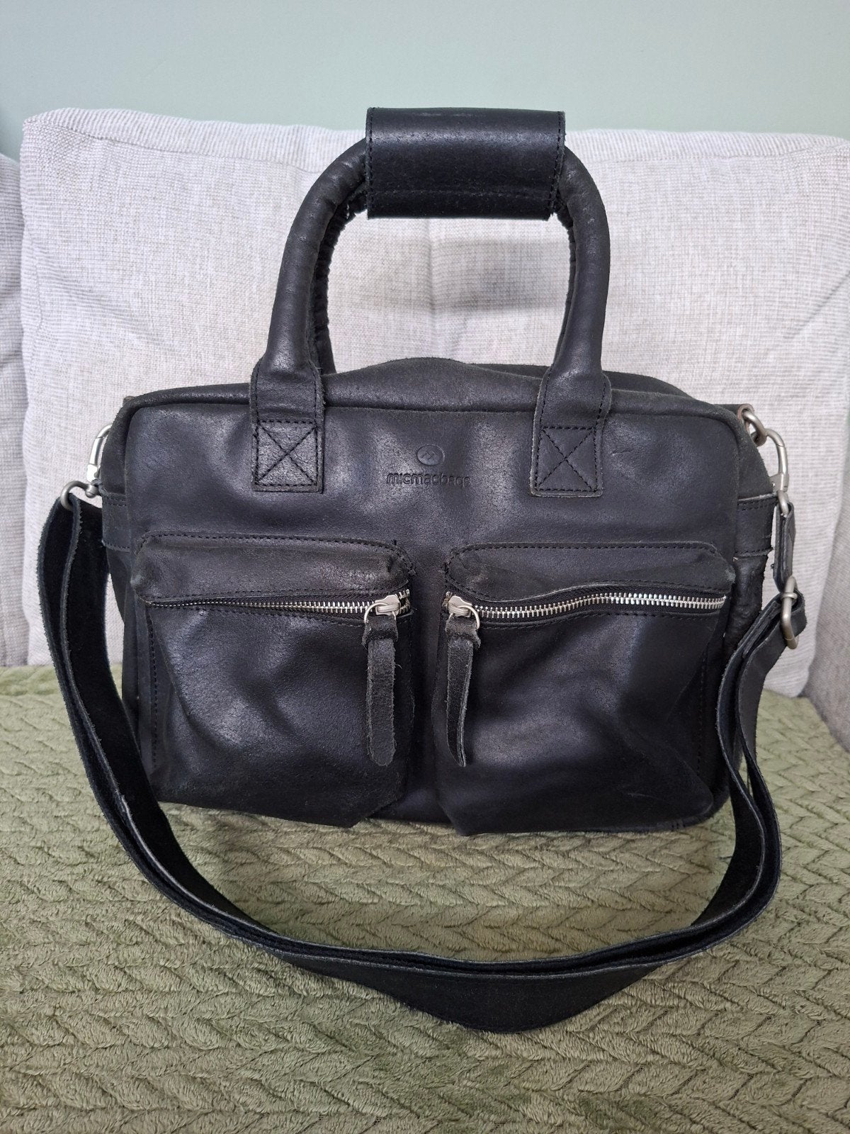 MICMACBAGS Leren Handtas - Zwart, Sieraden, Tassen en Uiterlijk, Ophalen, Zo goed als nieuw, Zwart, Handtas