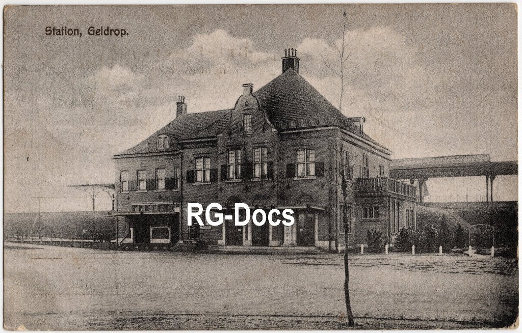 Ansichtkaart - Briefkaart Trein Station Geldrop 1924, Ophalen of Verzenden, 1920 tot 1940, Gelopen, Noord-Brabant