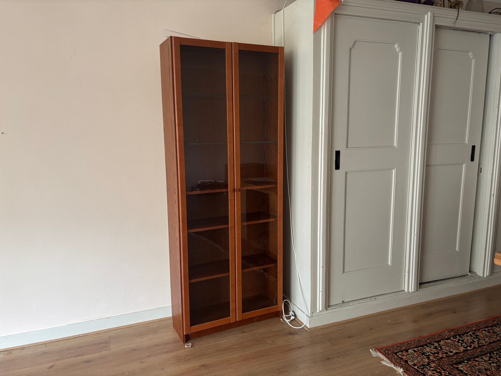 vintage vitrinekast hout, Ophalen, Zo goed als nieuw, 25 tot 50 cm, 50 tot 100 cm