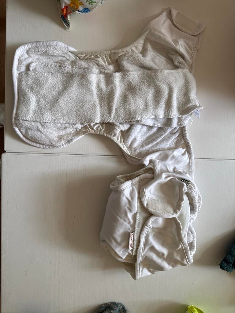 Set van 8 herbruikbare biologisch katoenen luiers, Ophalen of Verzenden, Gebruikt