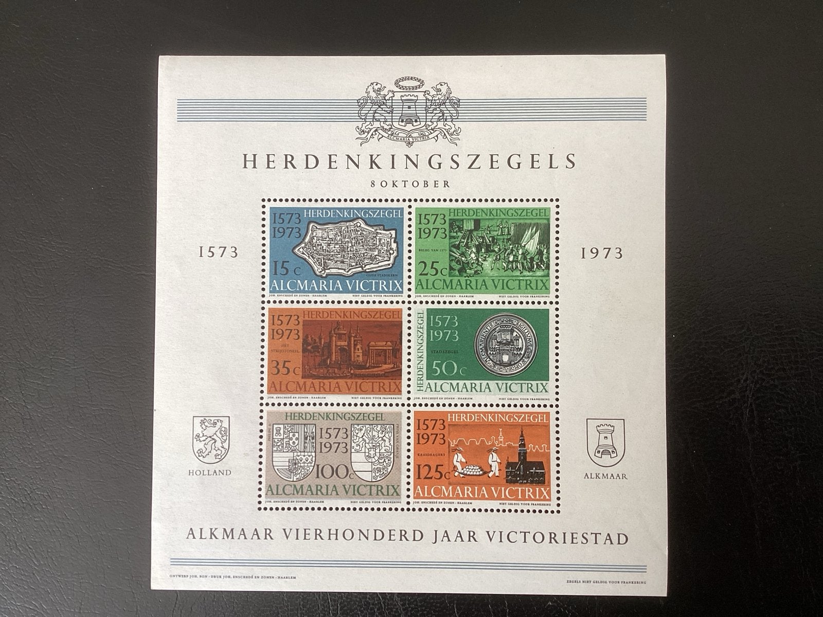 Herdenkingszegels Alkmaar Victoriestad 1973, Postzegels en Munten, Postzegels | Nederland, Ophalen of Verzenden, Na 1940, Postfris