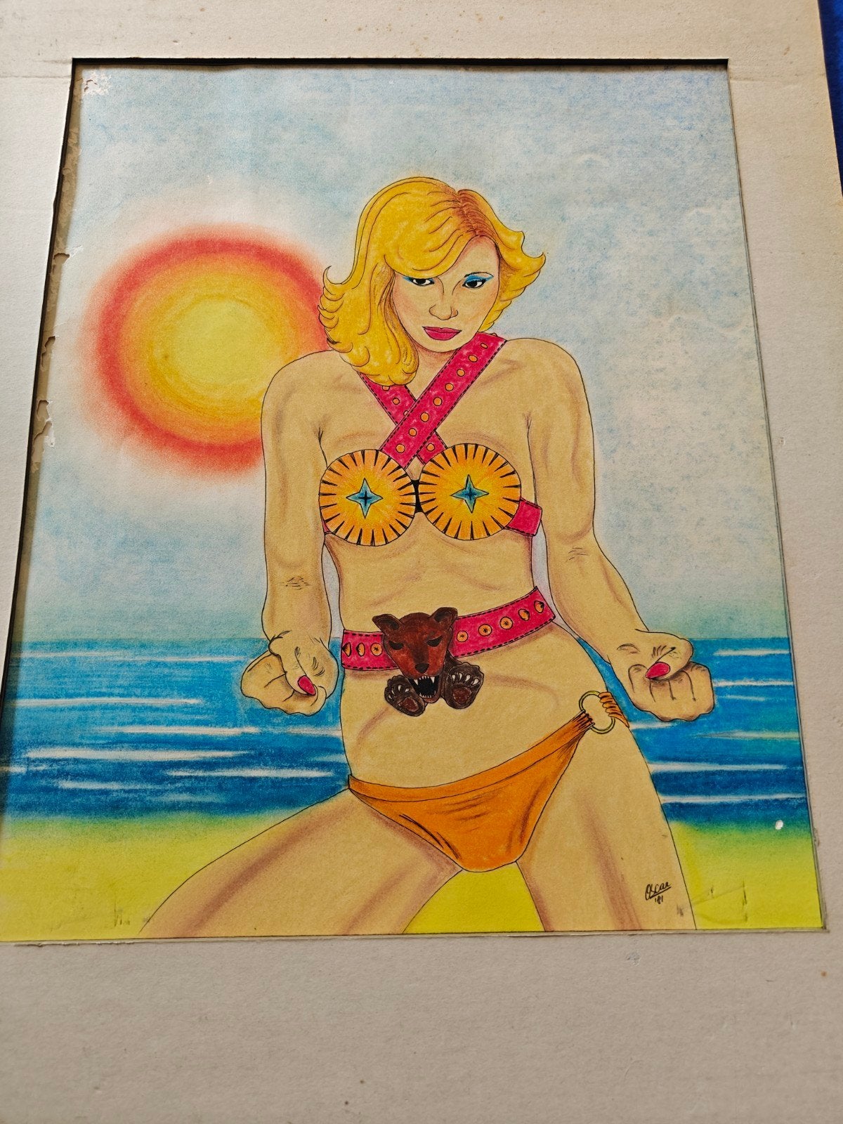 Aquarel van Oscar 1981 rode stempel PPM Bussum, Antiek en Kunst, Kunst | Litho's en Zeefdrukken, Ophalen