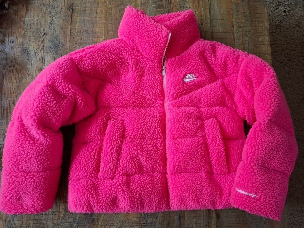 Nike roze oversized jas maat S therma-fit, Nike, Ophalen of Verzenden, Zo goed als nieuw, Jack