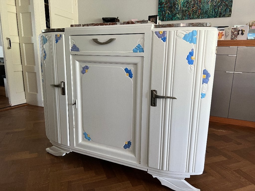 vintage witte art deco kast, Huis en Inrichting, Kasten | Overige, Ophalen, Gebruikt