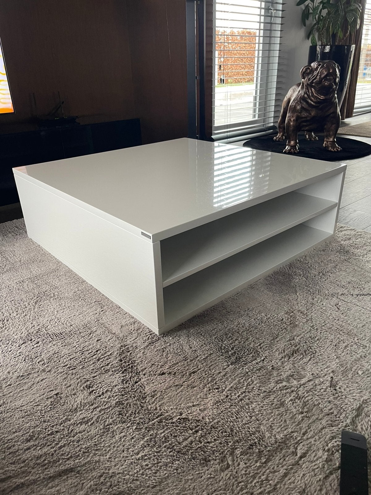 Witte salontafel (100x100), €30, Ophalen, 100 tot 150 cm, 50 tot 100 cm, Minder dan 50 cm
