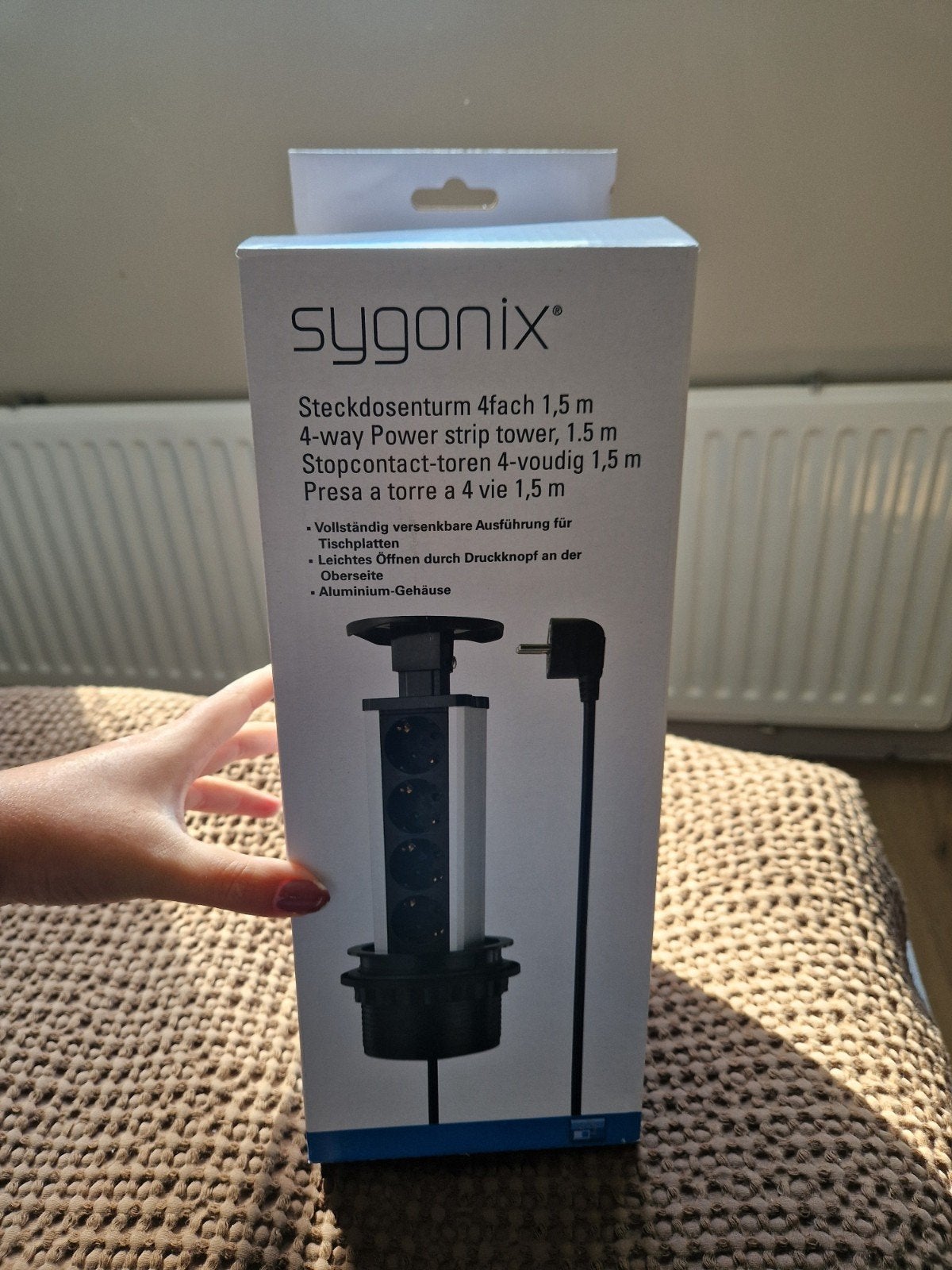 Nieuwe Sygonix inbouw stekkerdoos toren 4-voudig 1,5m, Ophalen of Verzenden, Nieuw, Stopcontact