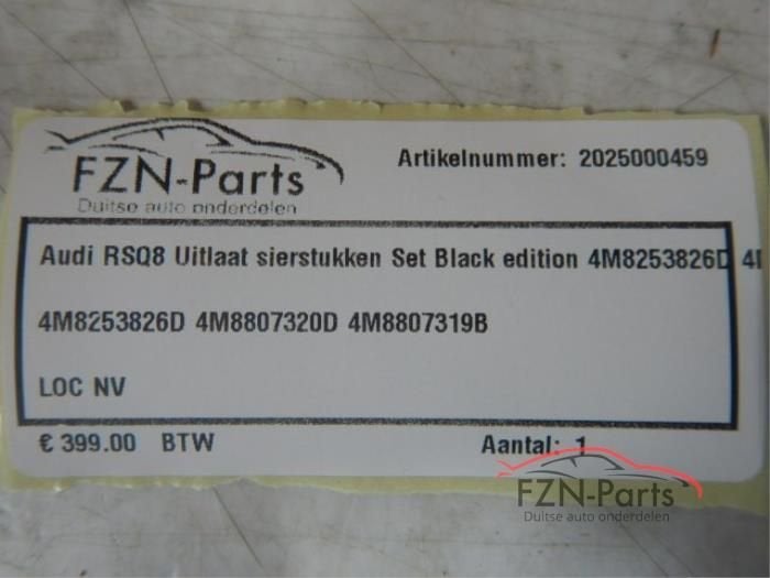 Audi Q8 RSQ8 Uitlaat Sierstukken Set Black Edition, Auto-onderdelen, Uitlaatsystemen, Ophalen of Verzenden, Gebruikt