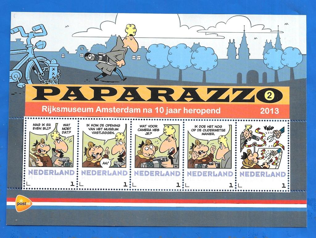 Postzegelvel Paparazzo 2013 2. Rijksmuseum Amsterdam, Postzegels en Munten, Verzenden, Na 1940, Postfris