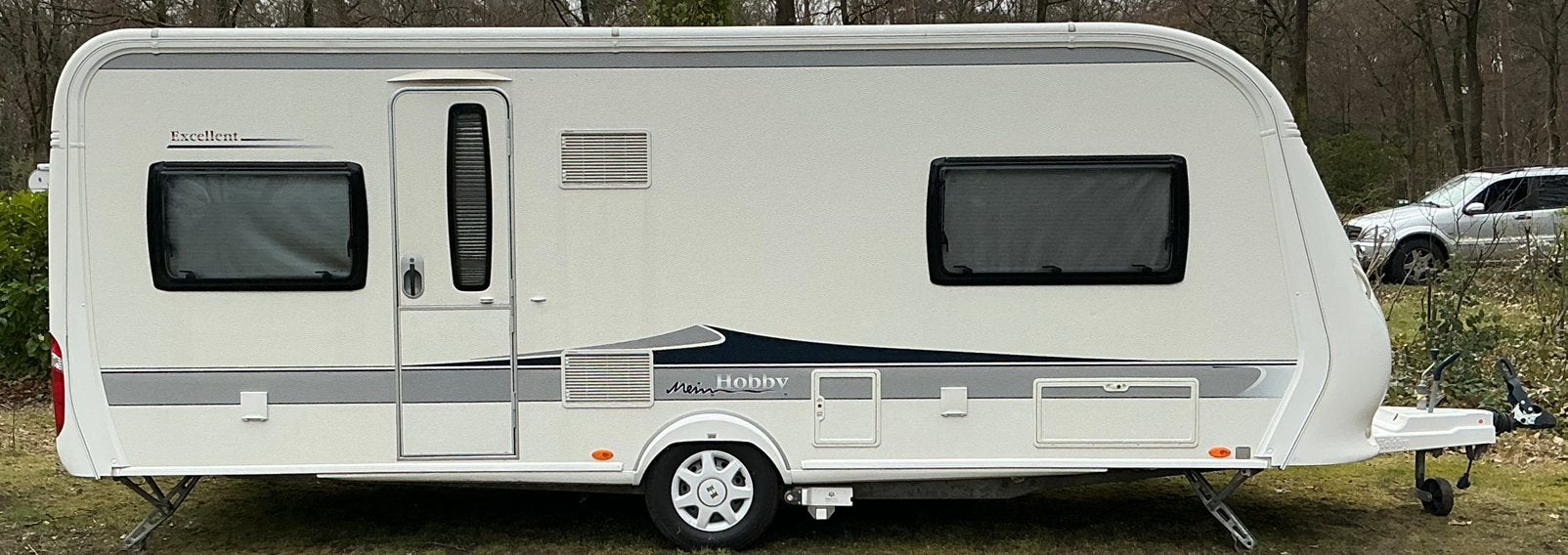 Hobby excellent 560 UL enkele bedden + voortent + mover, Rondzit, Hobby, Schokbreker, Particulier
