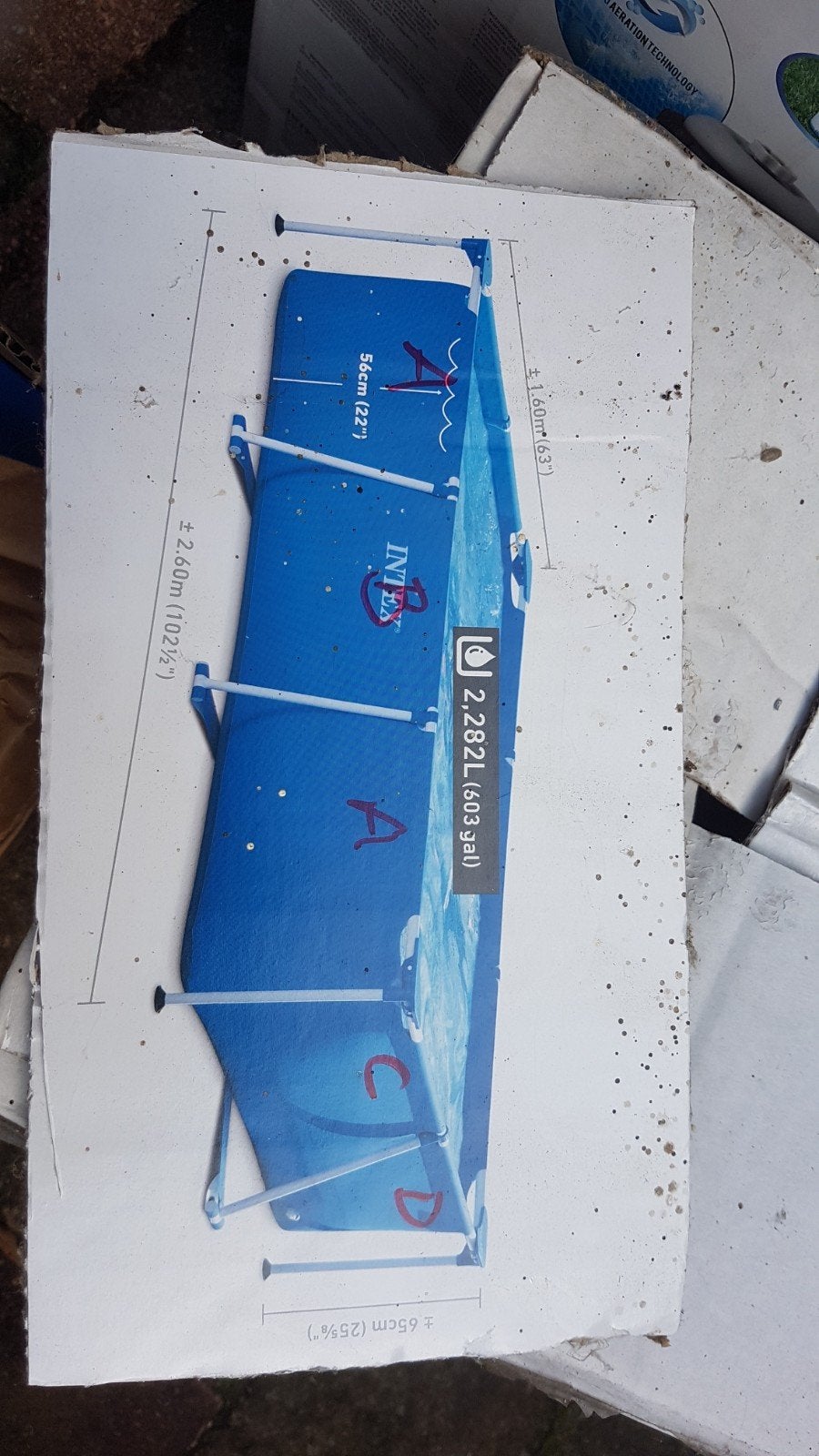 Intex Zwembad 160x260 met filterpomp, Ophalen of Verzenden, Gebruikt