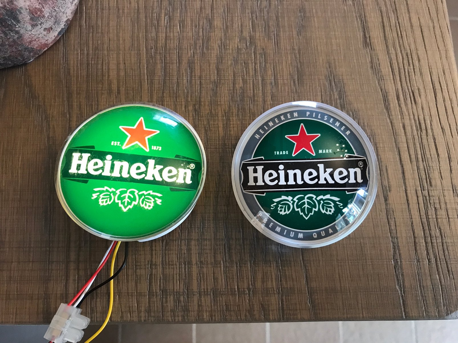Heineken 2 taplenzen met verlichting, Verzamelen, Biermerken, Ophalen of Verzenden, Gebruikt, Overige typen, Heineken
