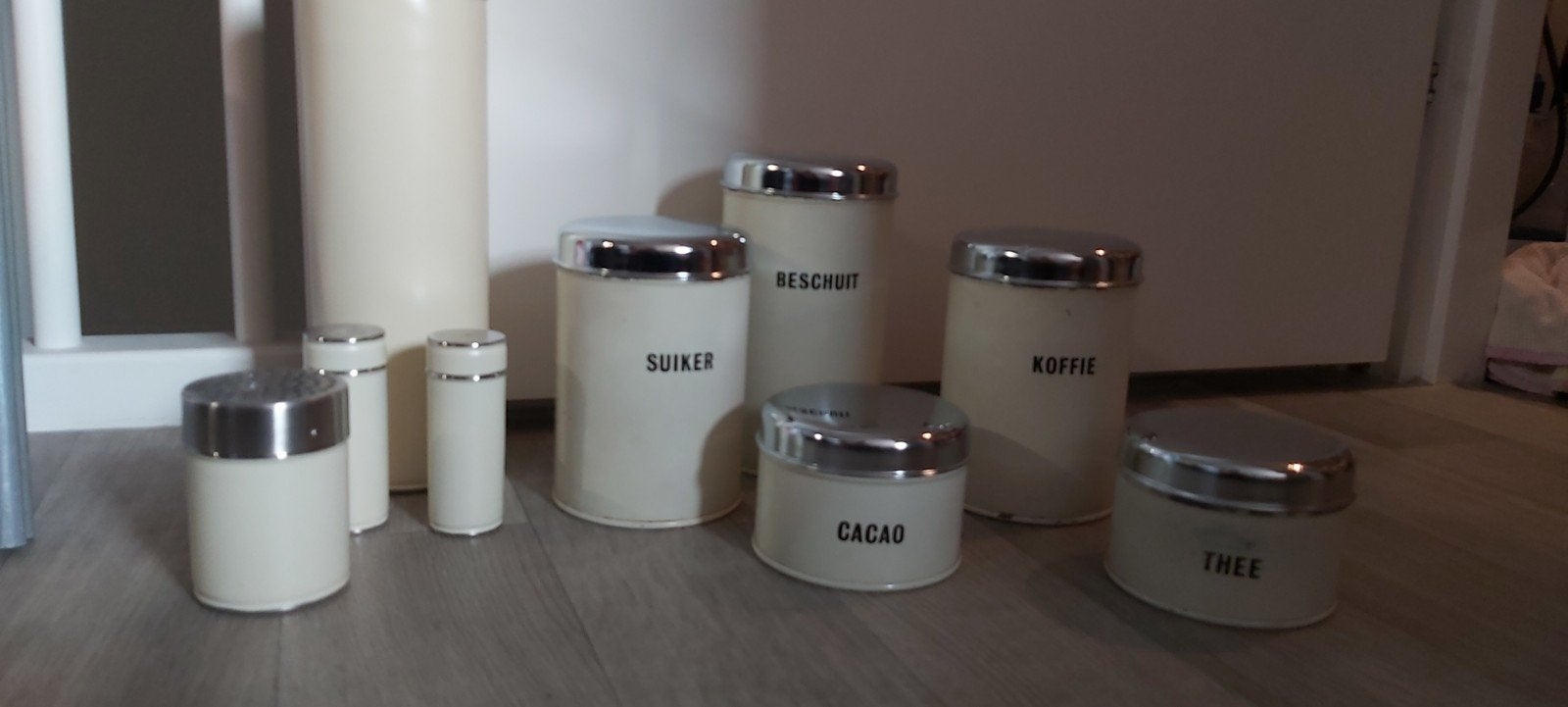 Vintage beige Brabantia Voorraadbussen Set Jaren '50/'60, Ophalen