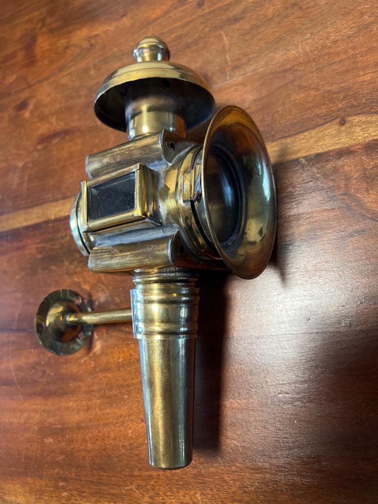Antieke koperen koetslamp / stallamp/olielamp, Ophalen, Zo goed als nieuw