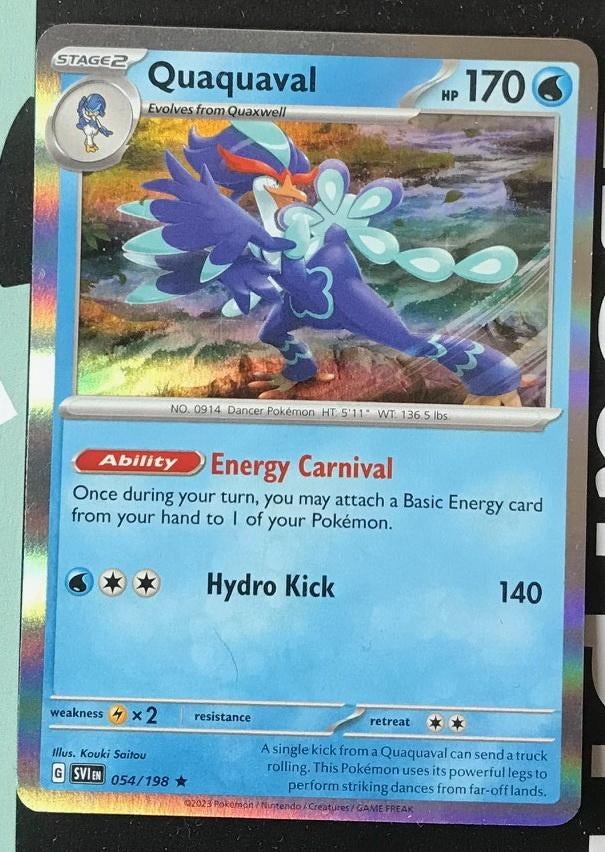 Pokemon - Quaquaval (SVI 054) - Holo rare.., Ophalen of Verzenden, Nieuw, Losse kaart, Foil