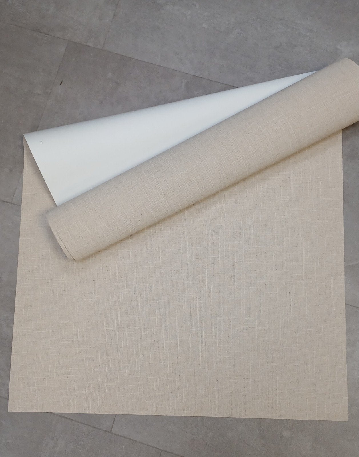 Boho behang met linnenstructuur - Beige 35762, Overige patronen, Overige merken, Beige, Ophalen of Verzenden