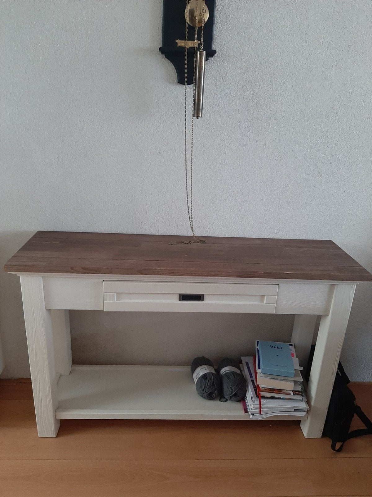 Sidetable met lade en opbergplank - 120x75x35 cm, Huis en Inrichting, Ophalen, Gebruikt, 100 tot 150 cm, Overige houtsoorten