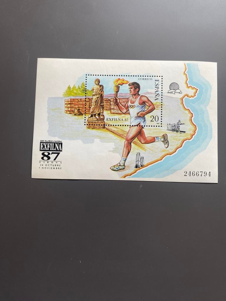 Postzegelblokje Spanje 1987 - Exfilna '87 Girona, Ophalen of Verzenden, Postfris