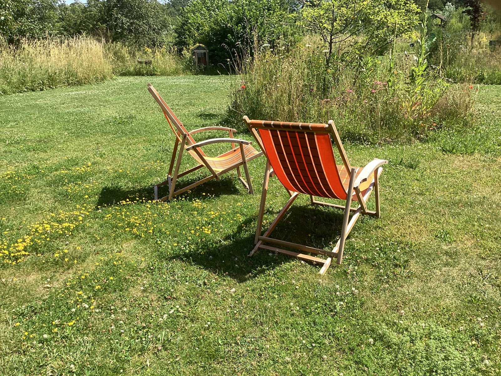 Vintage tuin/strand stoelen, Ophalen of Verzenden, Zo goed als nieuw, Hout