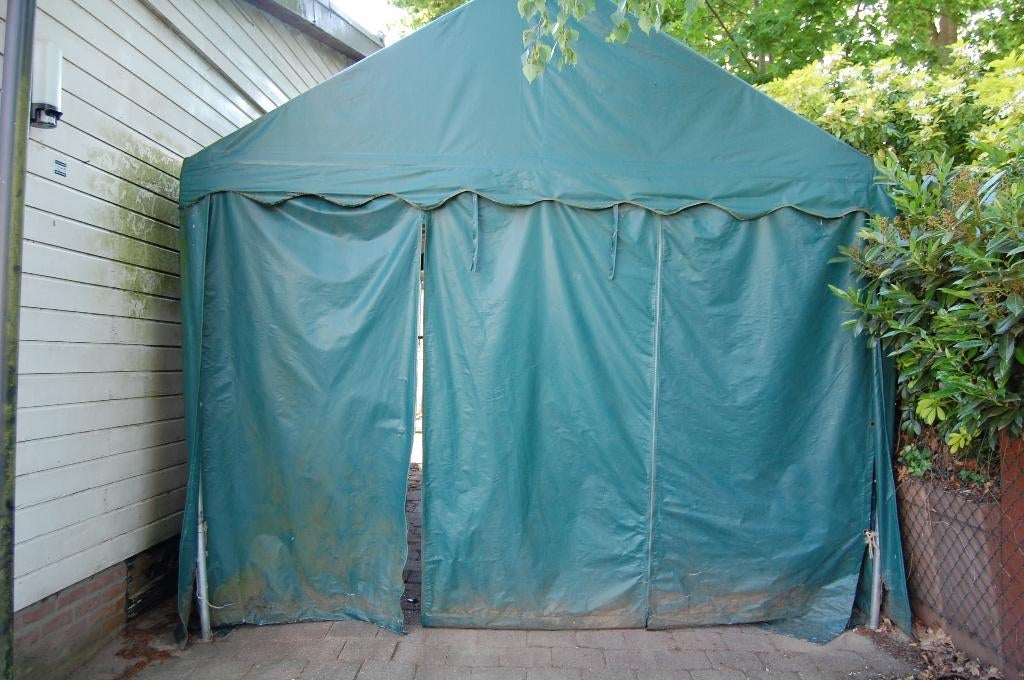 Tent met stevig ijzeren frame ong. 6x3 meter., Ophalen, Gebruikt, Overige typen, Minder dan 4 meter