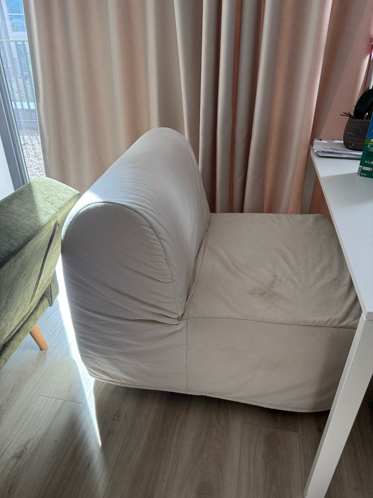 IKEA LYCKSELE LÖVÅS slaapstoel - Rannsta naturel, Ophalen, Gebruikt, Eenpersoons, 75 tot 100 cm