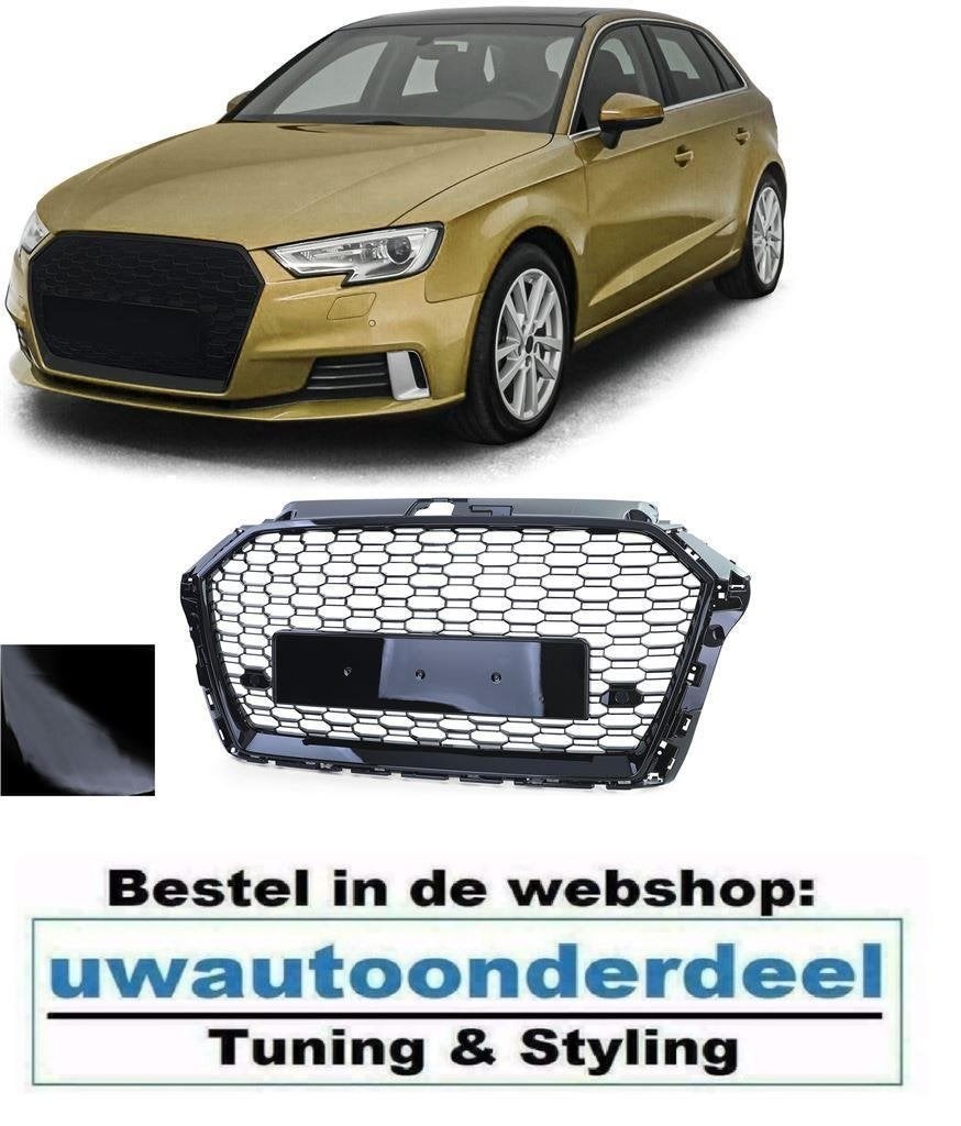 Sport Grill Hoogglans Zwart Honingraat Passend Audi A3 8V RS, Verzenden, Automotive Parts, A.parts@hotmail.nl, Trasmolenlaan 12 3447 GZ Woerden