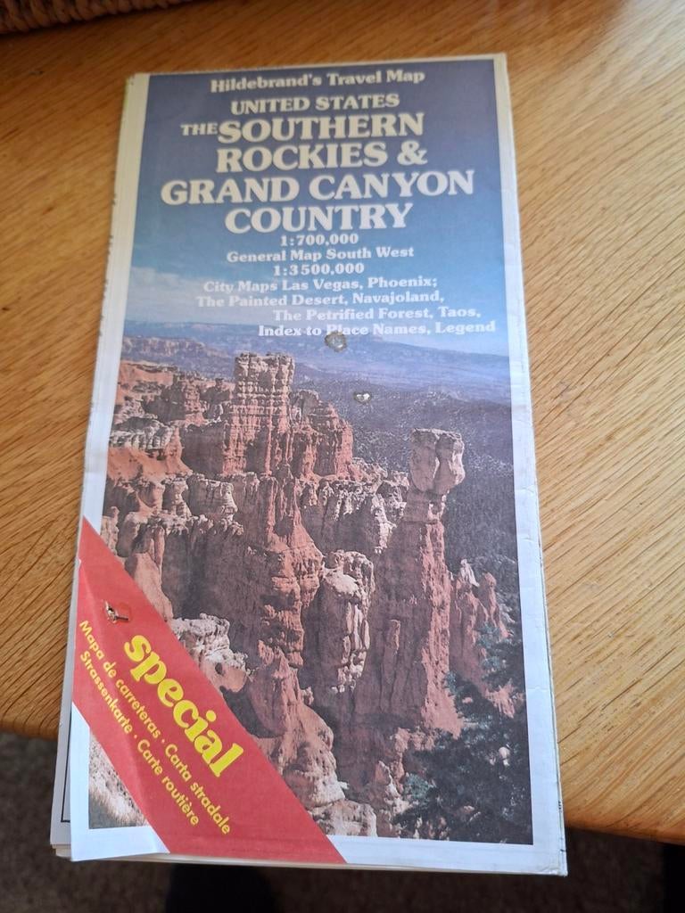 Hildebrand's Reiskaart: Zuidelijke Rockies & Grand Canyon, Gelezen, Overige gebieden, Ophalen of Verzenden, Landkaart