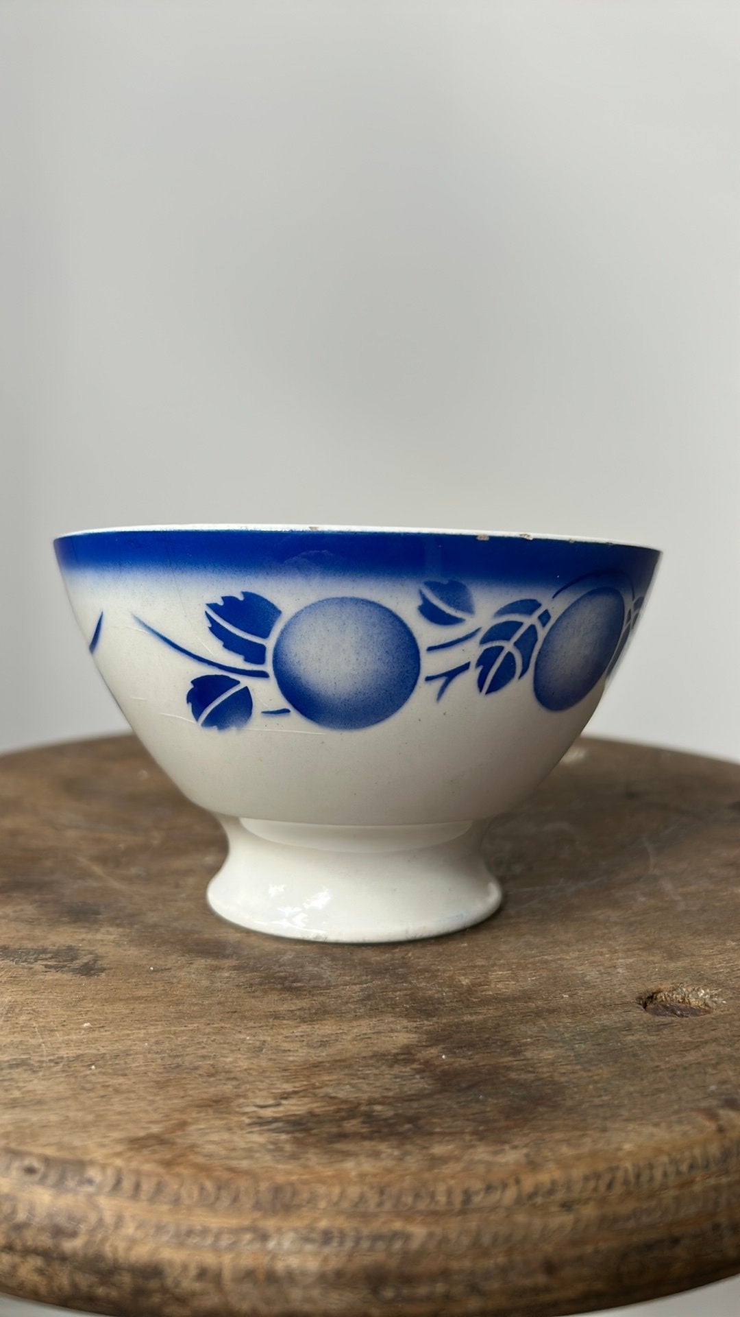 Franse spoelkom fruit blauw / wit, Ophalen of Verzenden