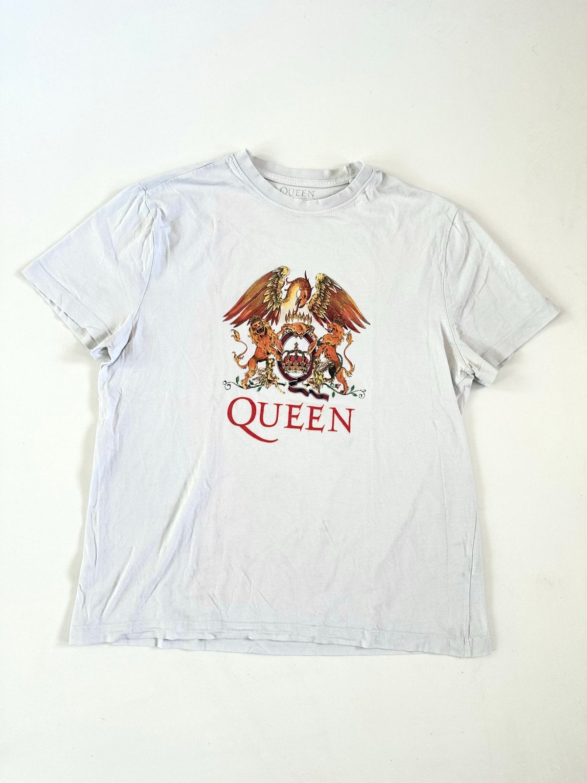 Queen T-shirt met bandlogo - Maat L, Ophalen of Verzenden, Gedragen, Maat 52/54 (L), Grijs