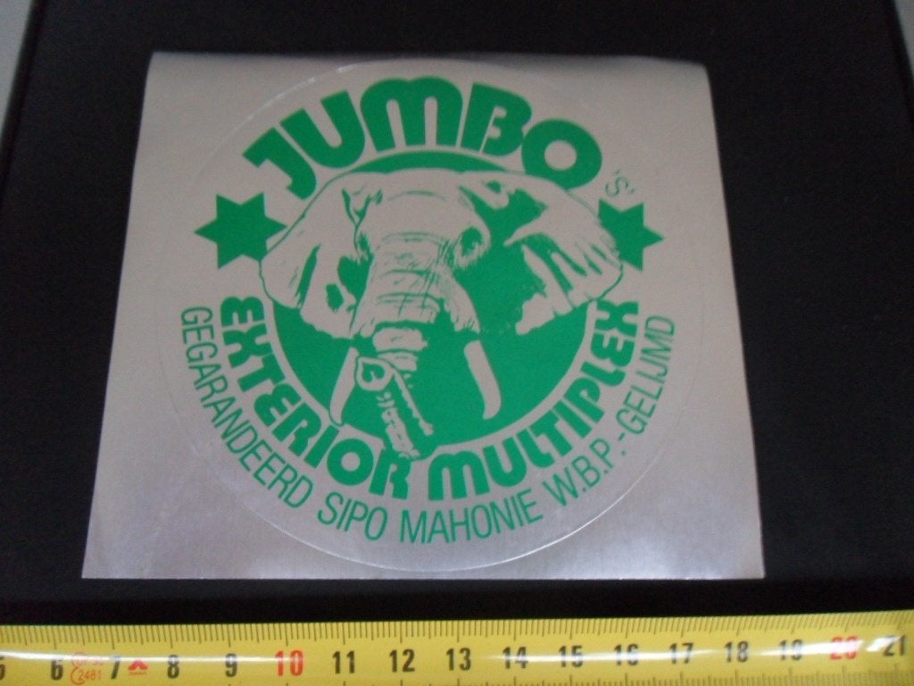 sticker folie olifant JUMBO exterior multiplex sipo mahonie, Ophalen of Verzenden, Zo goed als nieuw