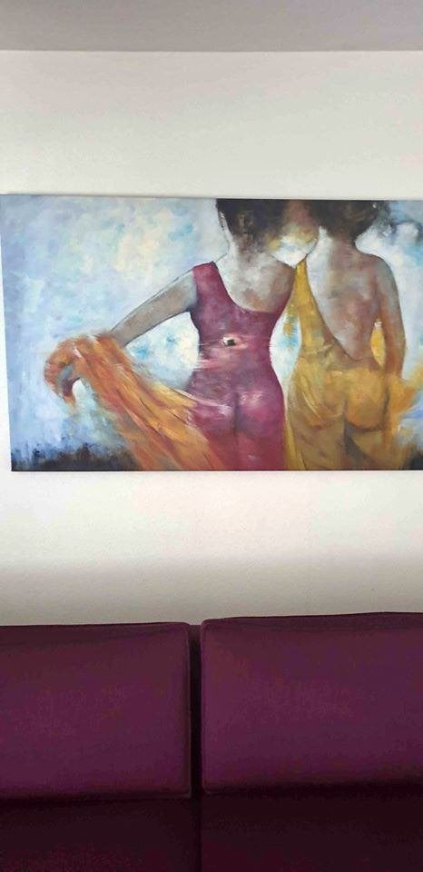 schilderij 150x90, Ophalen, Zo goed als nieuw, Schilderij