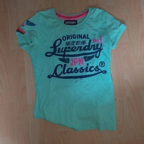 Shirt mintgroen s merk superdry 36, Kleding | Dames, Verzenden, Korte mouw, Maat 36 (S), Gedragen