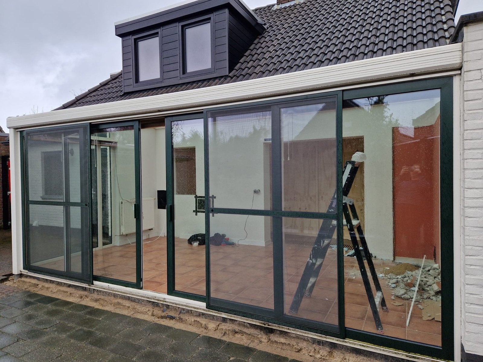 Aluminium serre met Glas - Zo goed als nieuw, Tuin en Terras, Ophalen of Verzenden, Zo goed als nieuw, Serre