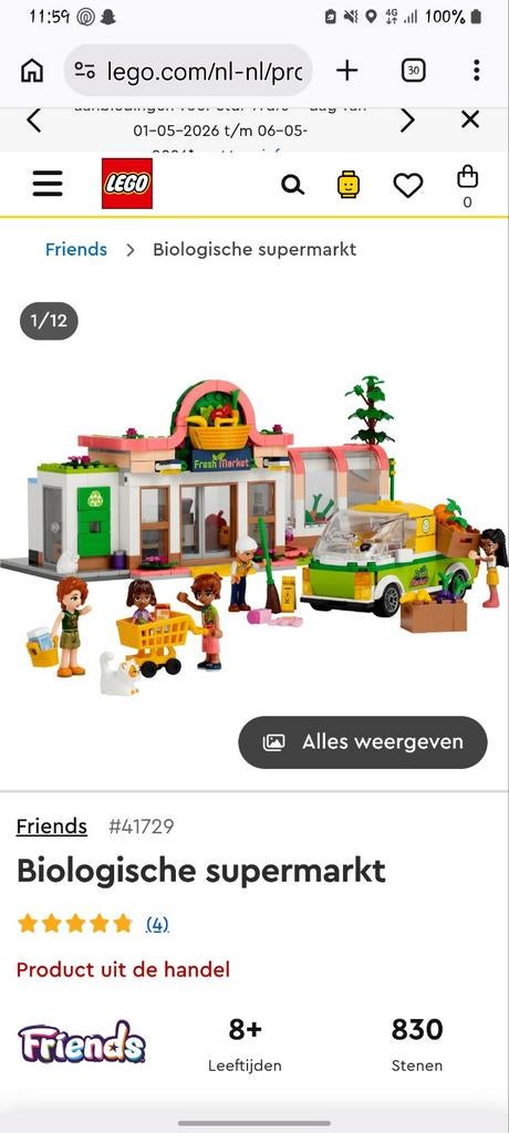 LEGO Friends 41729 Biologische supermarkt, Kinderen en Baby's, Speelgoed | Duplo en Lego, Zo goed als nieuw, Lego, Complete set