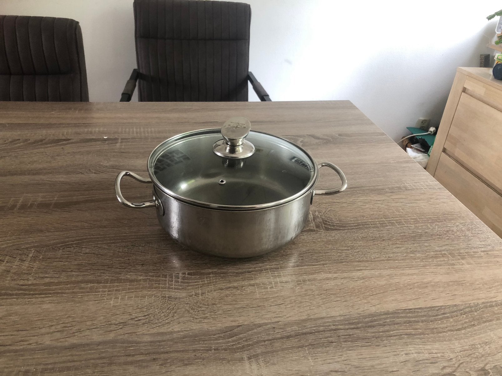 Grote rvs pan, Huis en Inrichting, Ophalen of Verzenden, Zo goed als nieuw, Rvs