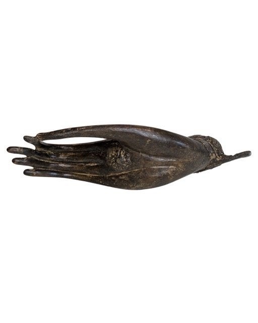 Thaise bronzen Boeddhahand – Vitarka mudra - 074, Gebruikt, 27 cm, Ophalen of Verzenden, Bruin
