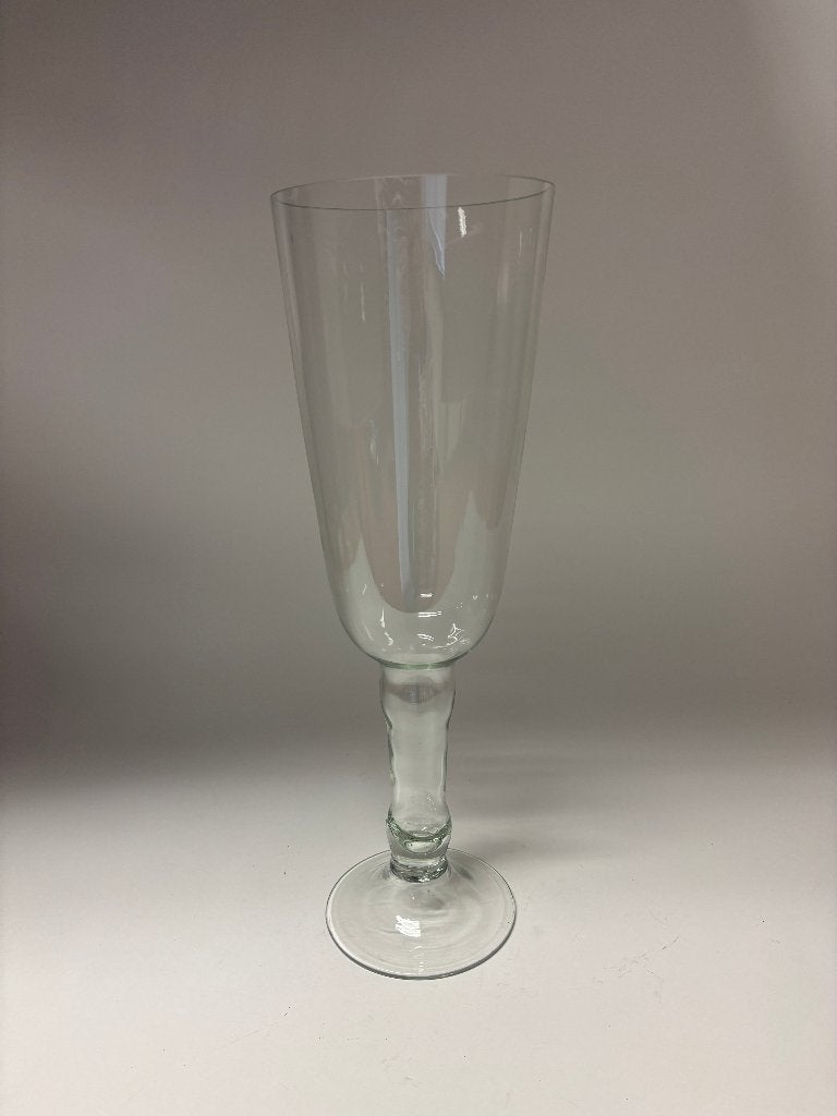 Grote glazen vaas op voet - Transparant, Transparant, Ophalen of Verzenden, Geschikt voor droogbloemen, 50 cm