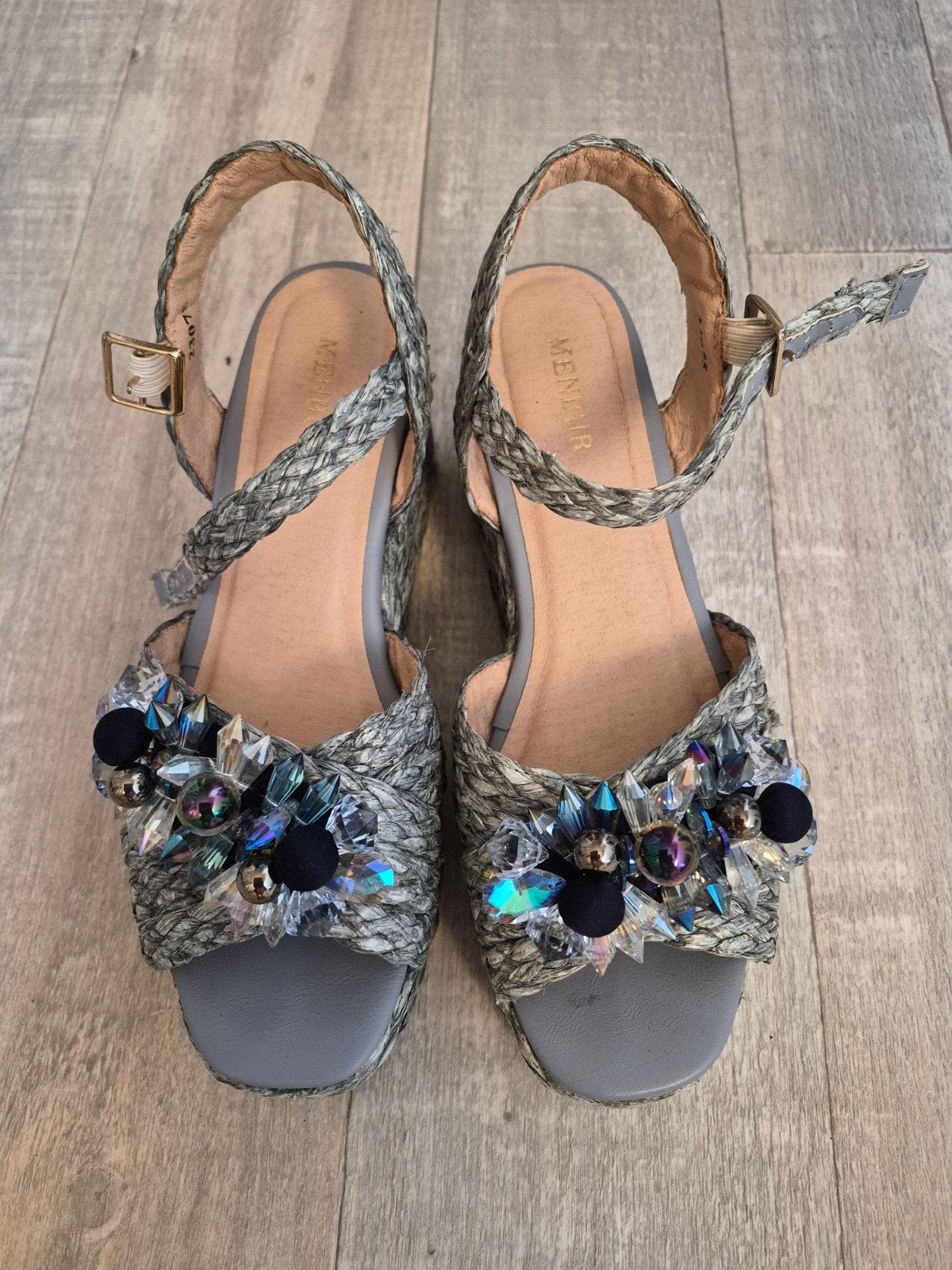Zomer sandaal Menbur maat 40, Blauw, Zo goed als nieuw, Menbur, Sandalen of Muiltjes