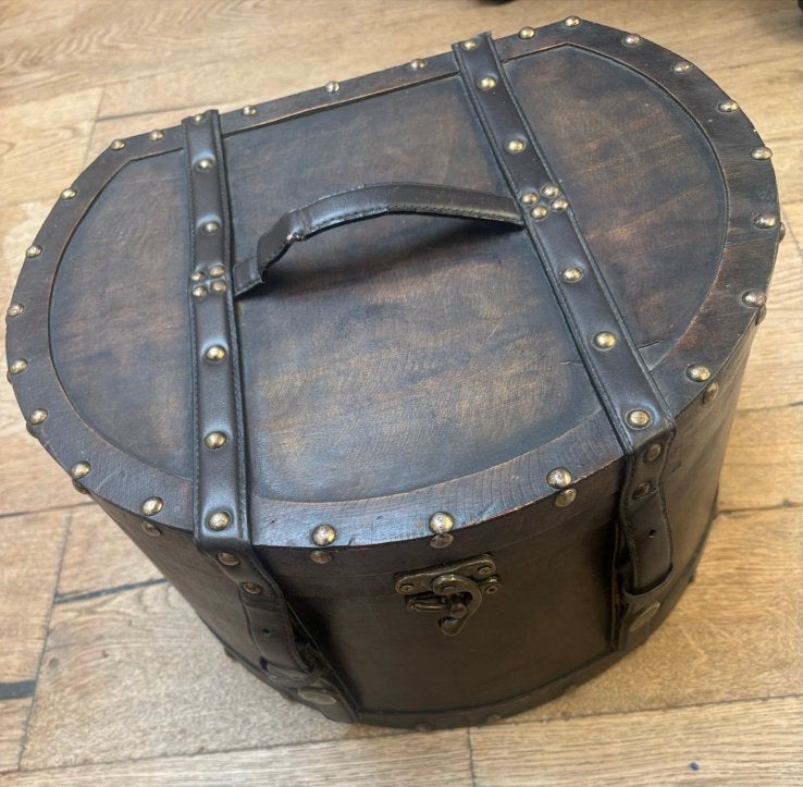 Prachtige vintage ronde hoedendoos of opbergkoffer, Ophalen of Verzenden