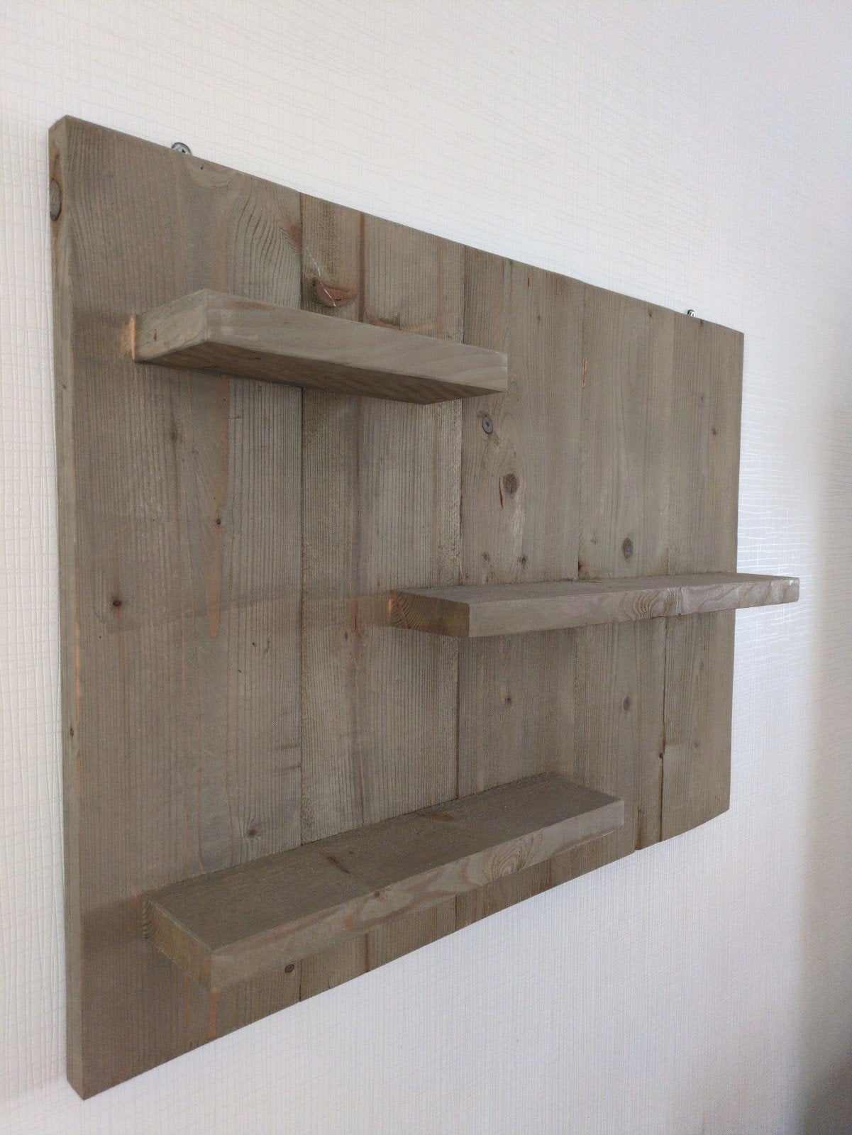 Steigerhouten wandrek met 3 planken - 65x90 cm, Huis en Inrichting, Woonaccessoires | Wandplanken en Boekenplanken, Ophalen, Zo goed als nieuw