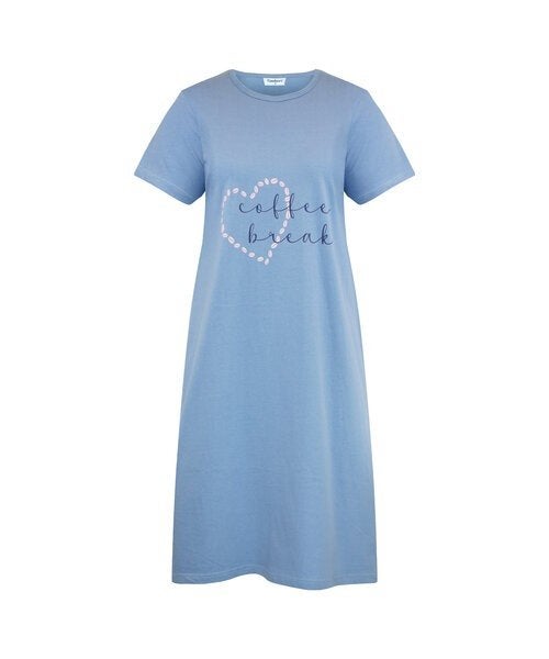 Gaubert Dames Nachthemd effen (GB-6807) M / XXL, Ophalen, Blauw, Nachtkleding, Holland Underwear