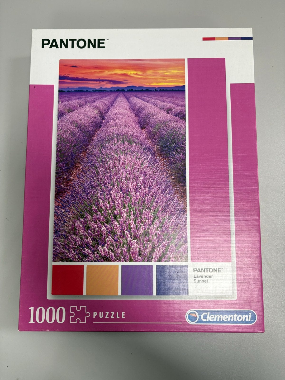 Pantone Clementoni Legpuzzel Lavendel Zonsondergang 1000 stu, Ophalen, 500 t/m 1500 stukjes, Nieuw, Legpuzzel