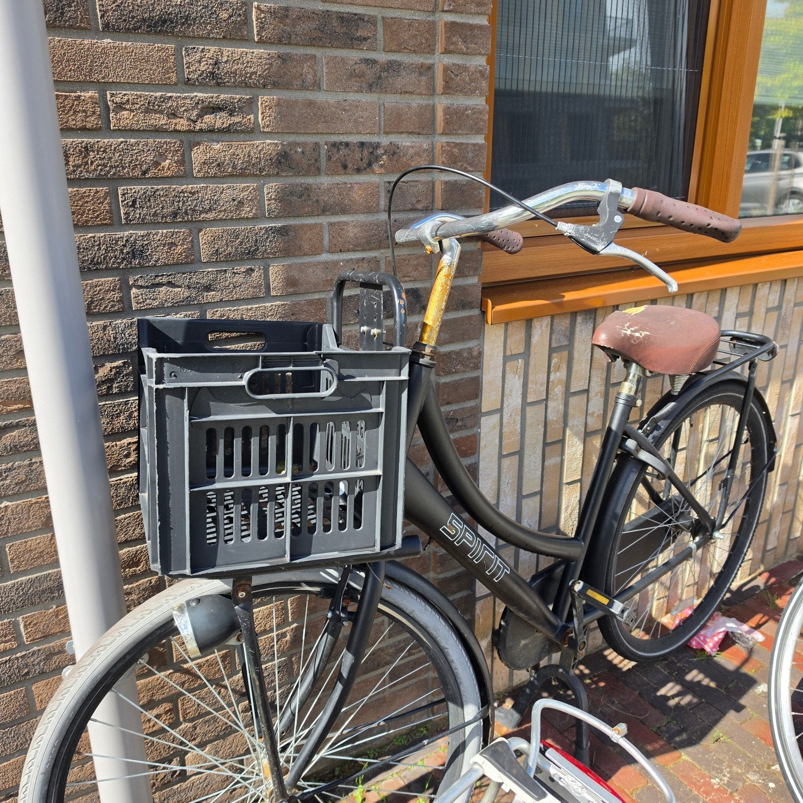 Spirit damesfiets met krat, Gebruikt, Velgrem, 50 tot 53 cm, Ophalen
